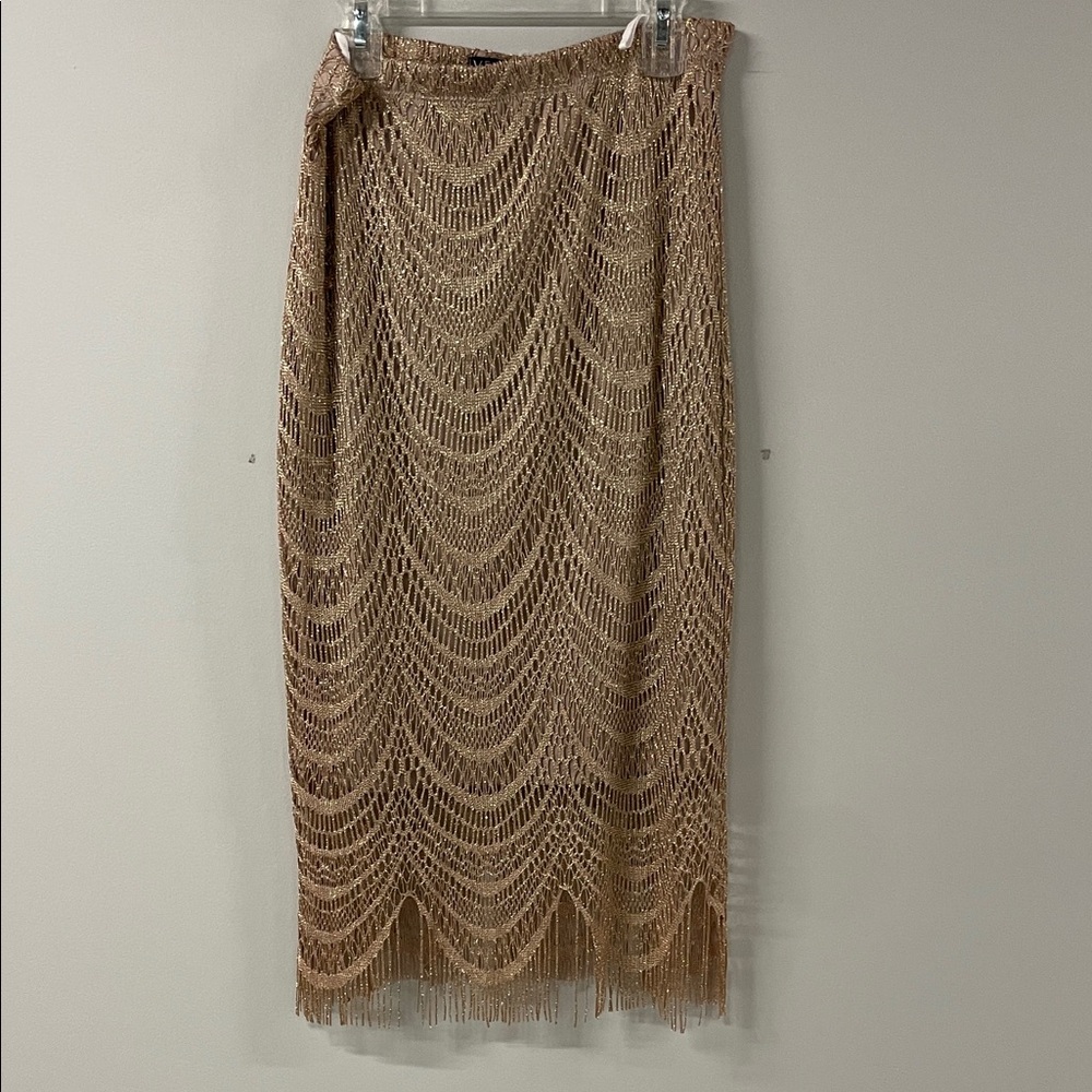 VENUS Tan Lace Pencil Skirt
